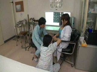 Fucking a Busty Nippon Doctor, Envious Inmates go Wild