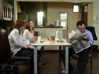 Fucking Mari Aoi's Son under the Table while Daddy reads Newspaper