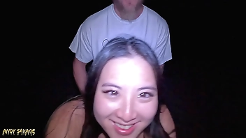 Public BLOWJOB and EATING PUSSY on the beach LATE night Adventure