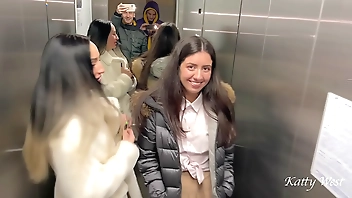 Public Pickup - We met two beauties with a friend and invited them to our place to have sex