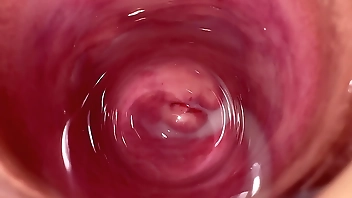 The hottest pussy spreading and internal camera in Mia's creamy vagina