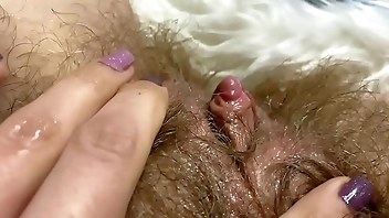 Huge erected clitoris fucking vagina deep inside big orgasm