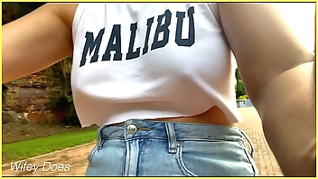 Riding braless in public