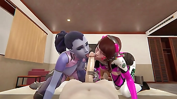 Overwatch Compilation D.VA and Widowmaker l 3d animation