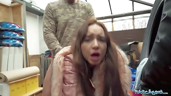 Public Agent He's caught fucking a sex dummy but gets the real thing from a brunette babe