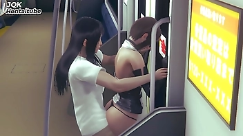 Hentai 3D uncensored (5) - Office girl get hard fucking on train