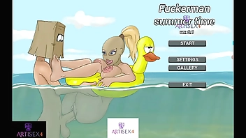 Fuckerman summer time porn game, fuckerwomen is on ship with gorgeous girls and fuckerwomen fucking them all