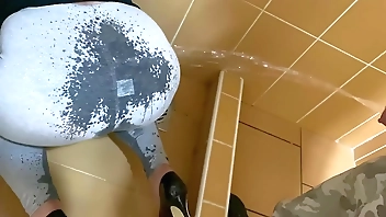 Guy Pee on My Ass in Leggings a lot and I to Wetting my Pants