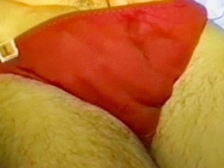 Japanese gay fucks his dick in red panties for XXX porn