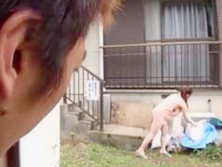 Steamy Neighbor Encounter with Busty Milf's Lingerie Found in Trash