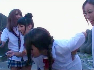 Japanese Schoolgirls' XXX Porn Adventures with Strange Men Starring Ayu Sakurai, Ayaka Tomoda, Nana Ninomiya and Akane Mizusaki